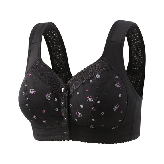 Amvlyk Front Closure Bras for Women Wireless Convenient Fashion Bras Comfortable Push Up Bra No Underwire Bra Full Support Lift Bralette Everyday Seamless Tshirt Bras for Elder Women