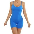 thumbnail image 1 of Xugsiok Jumpsuits for Women Sleeveless Athletic Backless Padded Short Rompers Comfortable Adjustable Straps Bodysuits Workout One Piece Seamless Jumpsuit for Trendy Yoga Gym Beach Summer Outfits, 1 of 6