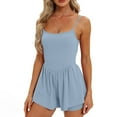 thumbnail image 1 of Xugsiok Jumpsuits for Women Sleeveless Camisole Spaghetti Strap Rompers Shorts Solid Color Lightweight Loose Double Layer Athletic Shorts with Pockets for Running Yoga Gym Workout Exercise, 1 of 9