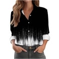 thumbnail image 1 of Xugsiok Oversized Tshirts for Women Plus Size Printed V Neck Long Sleeve Blouse Tops Button Down Fall Basic Loose Trendy Fashion Clothes Lightly Spring Outfits 2025 Casual Beach Vacation Shirts, 1 of 6