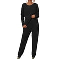 thumbnail image 1 of Xugsiok Pajama Set for Women 2 Piece Pjs Long Sleeve Tops Soft Elastic Waist Striped Pants Nightgown Casual Breathable Sleepwear Fashion Two Piece Sets for Homewear Travel Outfits, 1 of 9