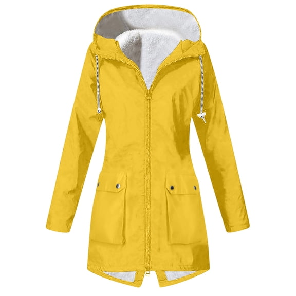 Amvlyk Rain Jackets for Women Waterproof Casual Fall Hooded Long Rain Coats with Pockets Solid Lightly Outdoor Fashion Trench Coats Travel Camp Full Zip Windbreaker for Outdoor Sports
