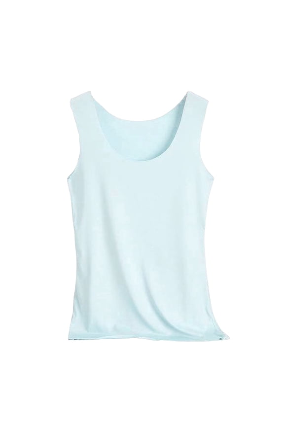 Seamless Tank Top for Women Plus Size Workout Tops Summer Round Neck Sleeveless Shirts Ice Silk Vest Cool Dry Yoga Shirts