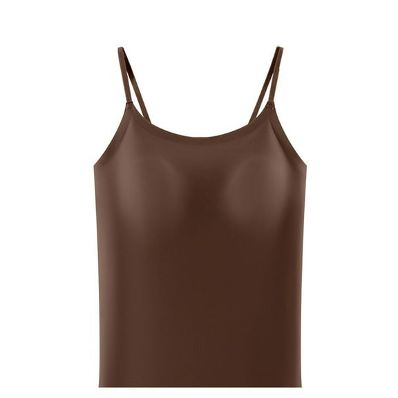 Amvlyk Self-heating Underwear for Women Thermal Fleece Vest with Chest Pads Camisole Warm Seamless Fleece Bottoming Cold-proof Underwear Base Layer Vest Cold Weather