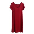 thumbnail image 1 of Amvlyk Sleepshirts for Women Plus Size Knee-Length Nightgown with Built In Bra Sleeveless Solid Color Nightshirt Round Neck Nightdress Loose Loungewear Casual Sleepwear House Dress Home Wear Pajamas, 1 of 4