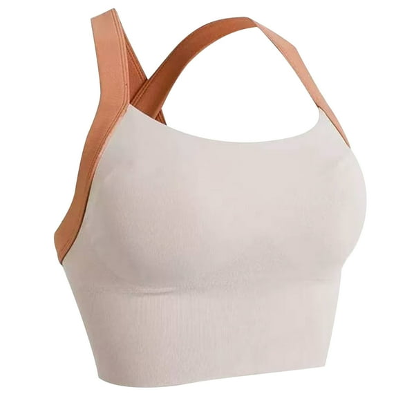 Amvlyk Sports Bra for Women No Underwire Criss-Cross Back Push Up Bra Seamless Soft High Impact Workout Bra Full Coverage Supportive Comfort Everyday Bras for Daily Yoga Lounging
