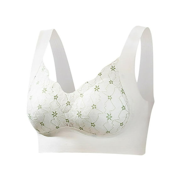 Amvlyk Sports Bra for Women No Underwire Lifting Push Up Bra Seamless Soft Senior Bra Full Coverage Wide Shoulder Straps Supportive Bra Comfort Breathable Everyday Bras for Daily Walking Shopping