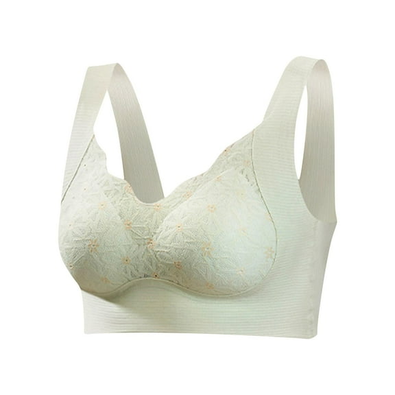 Amvlyk Sports Bra for Women No Underwire Lifting Push Up Bra Seamless Soft Senior Bra Full Coverage Wide Shoulder Straps Supportive Bra Comfort Breathable Everyday Bras for Daily Walking Shopping