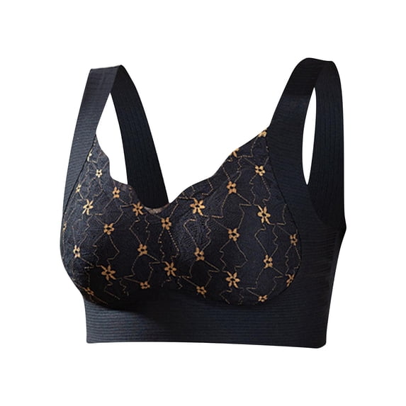 Xugsiok Sports Bra for Women No Underwire Lifting Push Up Bra Seamless Soft Senior Bra Full Coverage Wide Shoulder Straps Supportive Bra Comfort Breathable Everyday Bras for Daily Walking Shopping