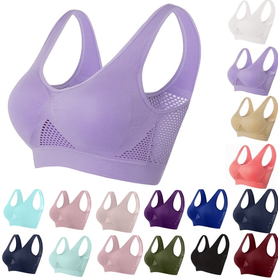 Xugsiok Sports Bras for Women Workout Bra Seamless Wirefree High Support High Impact Yoga Bra Push Up Running Full Coverage Everyday Bras for Gym Activewear