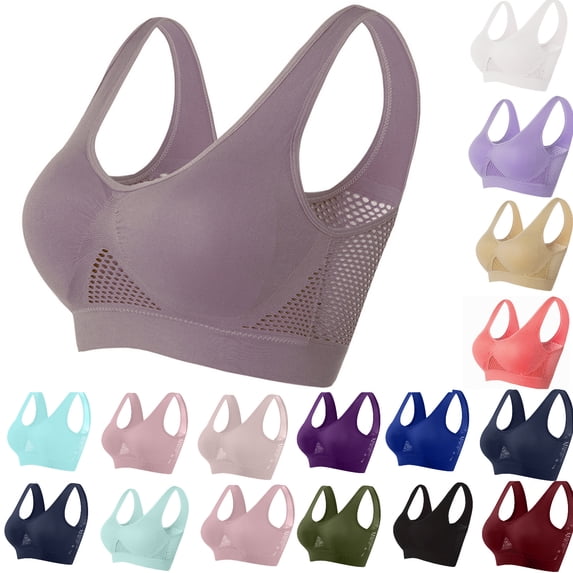 Xugsiok Sports Bras for Women Workout Bra Seamless Wirefree High Support High Impact Yoga Bra Push Up Running Full Coverage Everyday Bras for Gym Activewear
