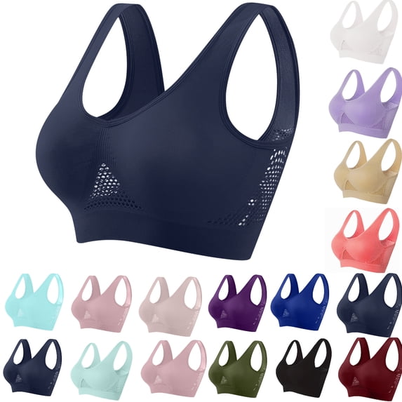 Xugsiok Sports Bras for Women Workout Bra Seamless Wirefree High Support High Impact Yoga Bra Push Up Running Full Coverage Everyday Bras for Gym Activewear