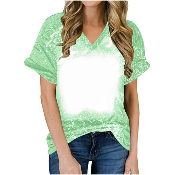 Amvlyk Summer Tops for Women V Neck Casual T-Shirts Short Sleeve Blouse Clothes Summer Solid Color Loose Basic Tunic Tops for Trendy Beach Vacation Outfits