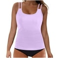 thumbnail image 1 of Amvlyk Tankini Swimsuit for Women Two Piece Bathing Suits with Chest Pads Round Neck Swim Top with High Waisted Bottom for Athletic Training Beachwear Swimwear Swimming Suits, 1 of 6