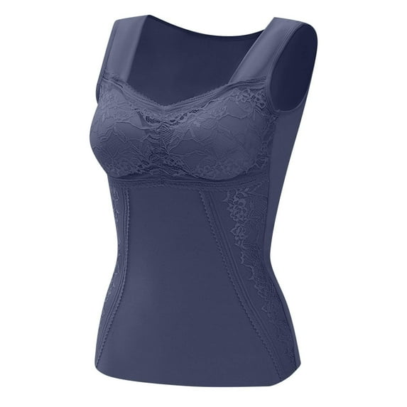 Xugsiok Thermal Tank Tops for Women Warm Fleece Lined Underwear Vest Solid Color Lightly Seamless Underwear Tank Tops Soft Comfortable Base Tank Tops for Cold Weather