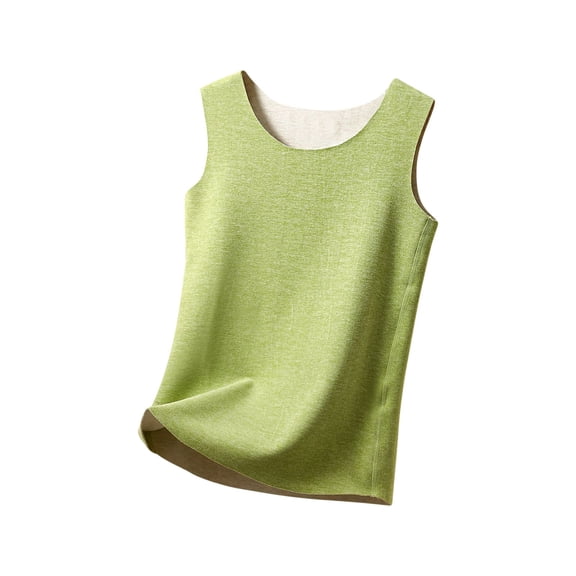 Amvlyk Underwear Vest for Women Soft Sleeveless Lace Thermal Tank Top Warm Comfortable Base V Neck Fleece Underwear Tops Bottoming for Cold Weather Outdoor