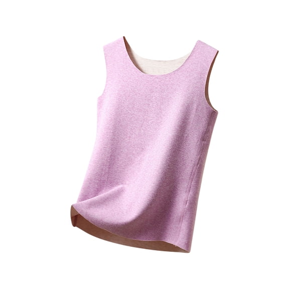 Amvlyk Underwear Vest for Women Soft Sleeveless Lace Thermal Tank Top Warm Comfortable Base V Neck Fleece Underwear Tops Bottoming for Cold Weather Outdoor