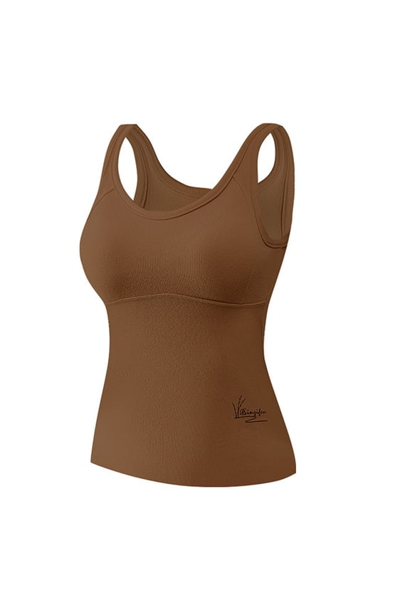 Underwear Vest for Women Soft Warm Seamless Thermal Tank Top Base Self-Heating Sleeveless V Neck Fleece Underwear Tops Bottoming Vest Winter Cold Weather