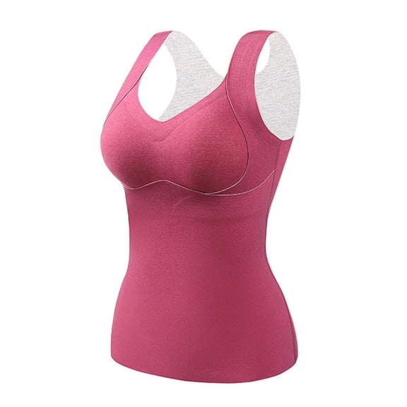 Amvlyk Underwear Vest for Women Seamless Lace Thermal Tank Top Warm Base Sleeveless V Neck Fleece Underwear Tops Vest Bottoming for Cold Weather