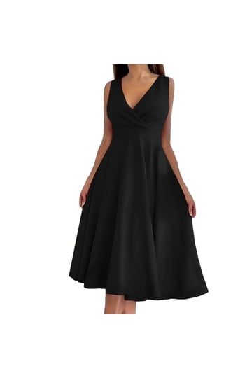 black tea length dress formal Simple Velvet Party with Square V Neck Item Descriptions Black Cocktail Dress Guide: Party