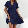 thumbnail image 1 of Admvng Sundresses for Women 2025 Fashion Summer Casual V-Neck Short Sleeve Mini Dress S-2XL, 1 of 6
