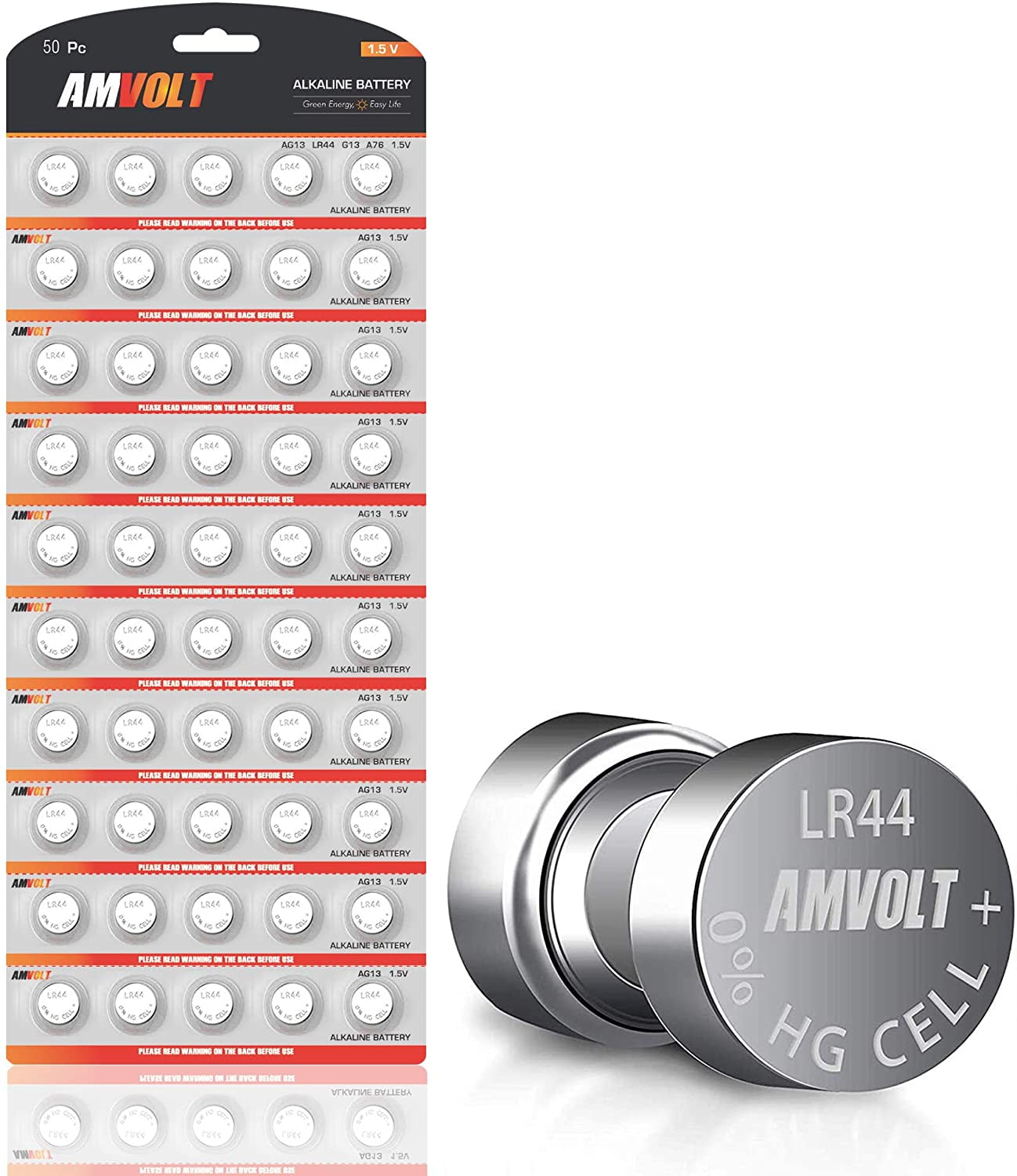 10 pcs A76 AG13 LR44 1.5V Alkaline Button Cell Battery for $1.05