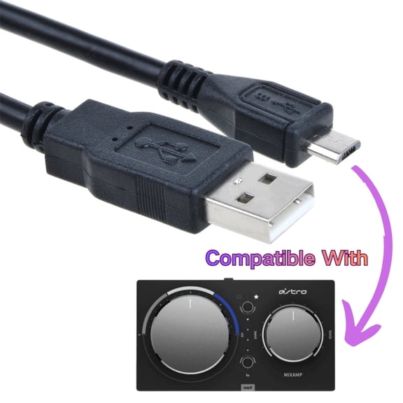 Amxwccy 5ft Micro-B USB Power Cable Cord Compatible with Astro A40 TR Gaming Headset MixAmp Pro TR
