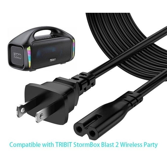 Amxwccy 6 Feet Long AC Power Cord Compatible with TRIBIT StormBox Blast 2 Wireless Party
