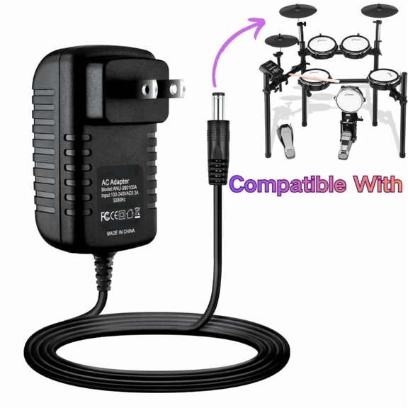 Amxwccy AC Adapter Charger Compatible with DED-200 Drum Kit Power Supply