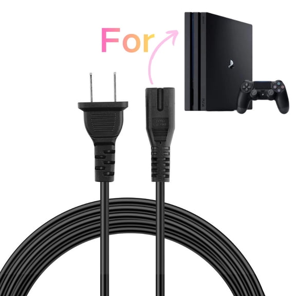 Amxwccy Premium 2-Prong AC Power Adapter Cord Compatible With PS4 Pro