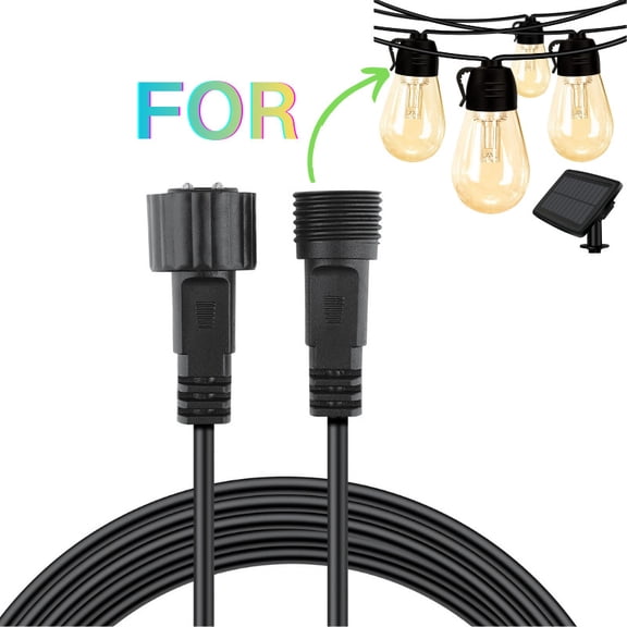 Amxwccy Waterproof Extension Cable Compatible With Solar Outdoor String Lights 6 Ft Extension Cord