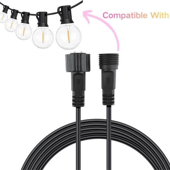 Amxwccy Waterproof Extension Cable for Solar Outdoor String Lights, 6Ft aka Wire