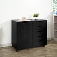 thumbnail image 1 of Amy 5-Drawer Office File Storage Cabinet with Shelves-Color:Distressed Black, 1 of 1