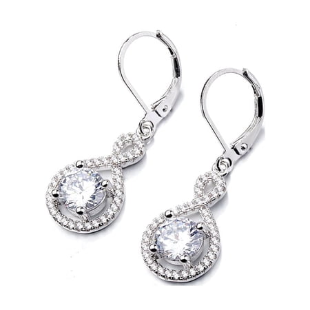 Amy And Annette 14 K White Gold Plated Infinity Leverback earrings