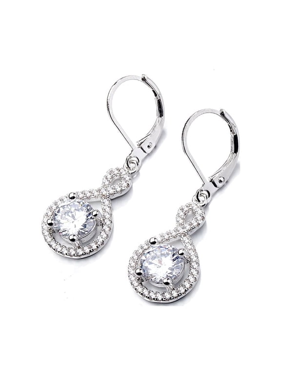 Amy And Annette 14 K White Gold Plated Infinity Leverback earrings