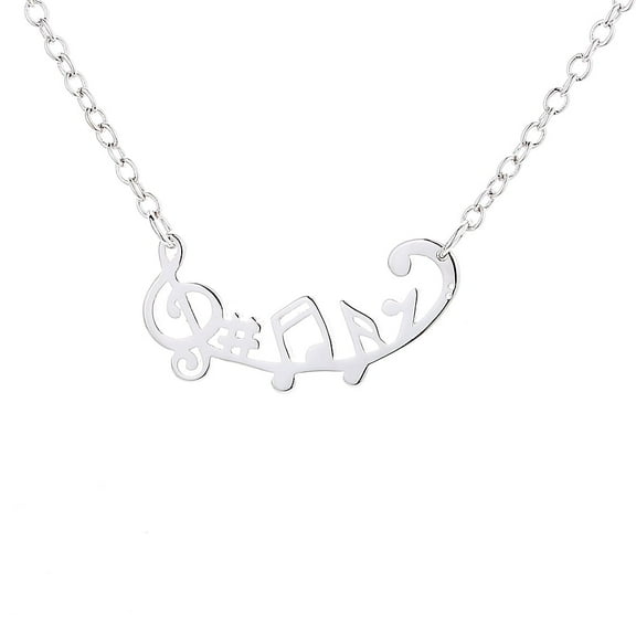 Amy And Annette Sterling Silver Musical Notes Necklace