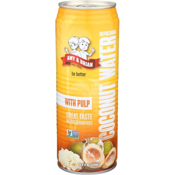 Amy & Brian All Natural Coconut Juice with Pulp, 17.5 Fl. Oz., 12 Count