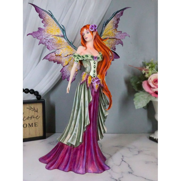 Amy Brown Large Summer Fairy Queen With Flower Adornment Statue