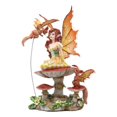 thumbnail image 1 of Amy Brown Pretty Summer Fairy On Toadstool Mushroom With Fox Pixie Fairy Statue, 1 of 5