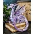 thumbnail image 1 of Amy Brown Purple Crater Moon Bookworm Dragon Sitting On Stack Of Books Figurine, 1 of 9