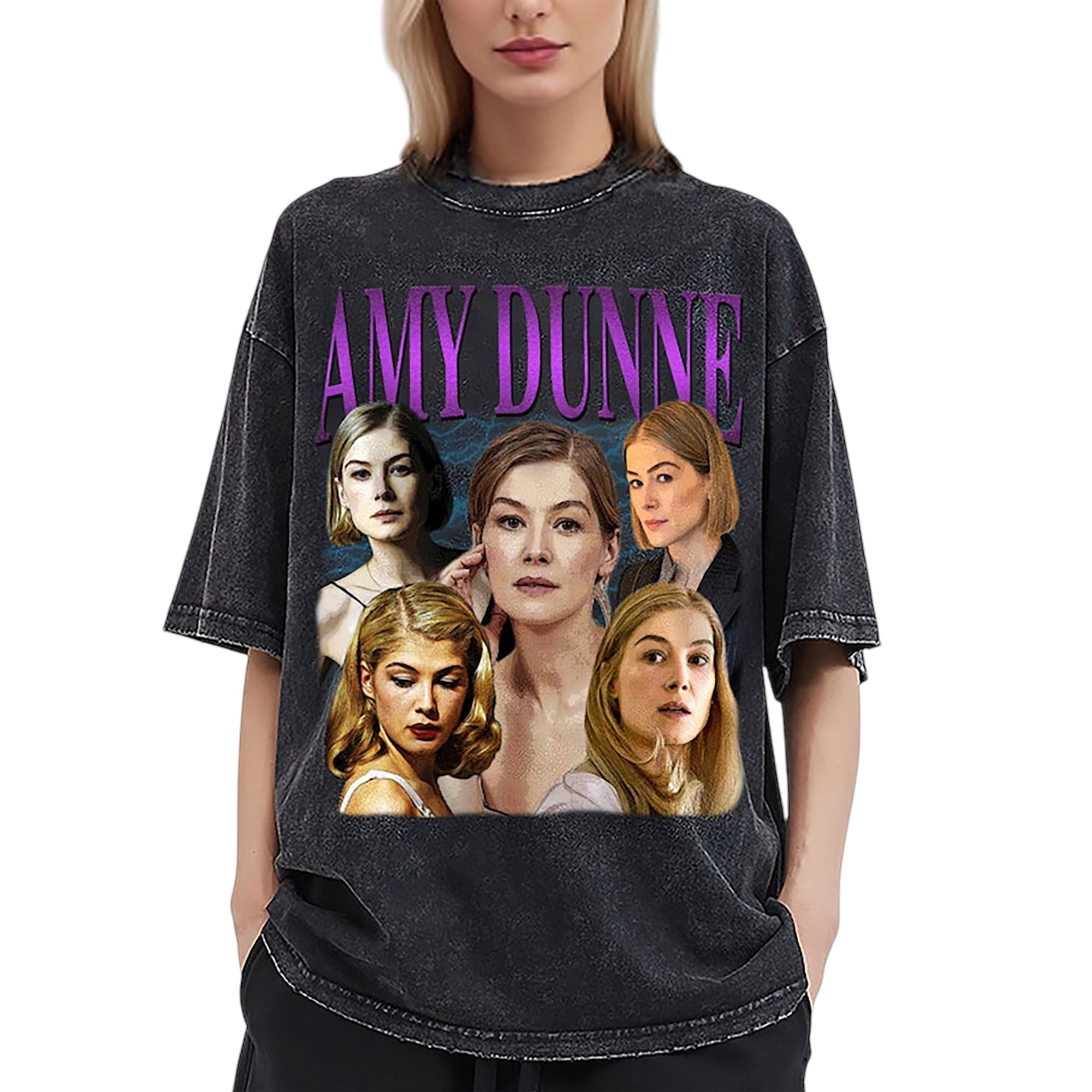 Amy Dunne Vintage Washed Retro Unisex Classic 2D T-Shirt - Actress ...