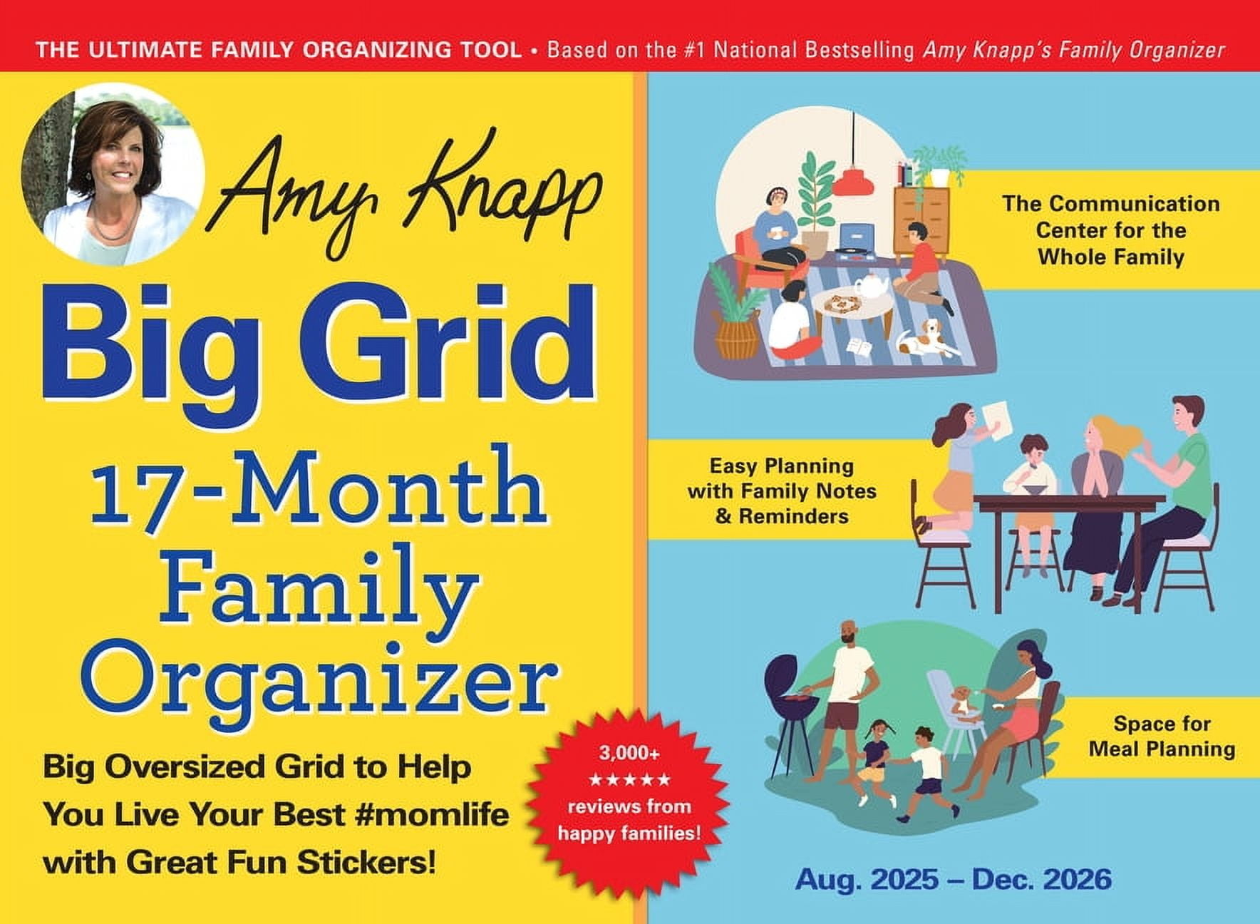Amy Knapp's Plan Your Life Calendar 2026 Amy Knapp's Big Grid Family Organizer Wall Calendar: August 2025 - December 2026, (Paperback)