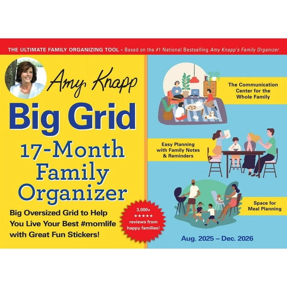 Amy Knapp's Plan Your Life Calendar 2026 Amy Knapp's Big Grid Family Organizer Wall Calendar: August 2025 - December 2026, (Paperback)