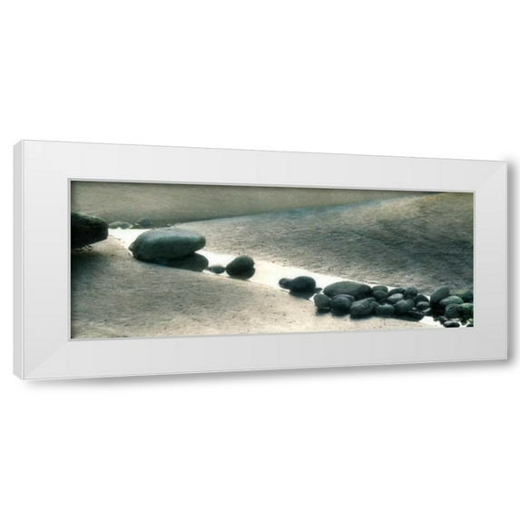 Amy Melious 14x8 White Modern Wood Framed Wall Art Titled - Pebbles I