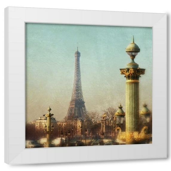 Amy Melious 15x15 White Modern Wood Framed Wall Art Titled - Eiffel Tower VI