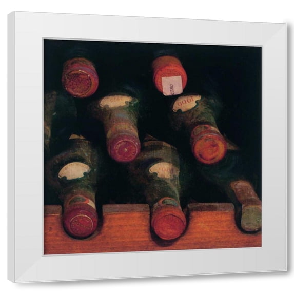 Amy Melious 15x15 White Modern Wood Framed Wall Art Titled - Vintage Wine Cellar II