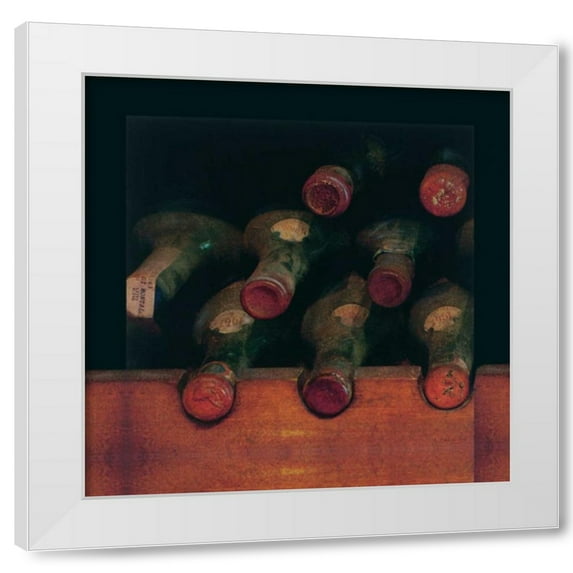 Amy Melious 15x15 White Modern Wood Framed Wall Art Titled - Vintage Wine Cellar I