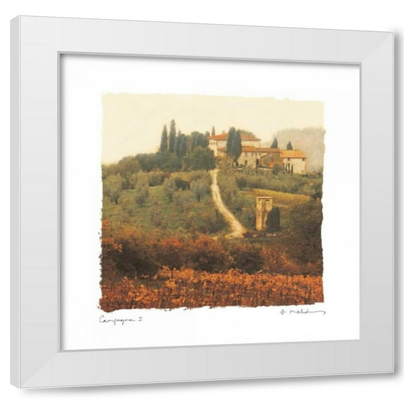 Amy Melious 20x20 White Modern Wood Framed Wall Art Titled - Campagna I