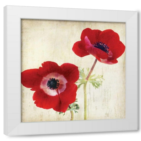 Amy Melious 26x26 White Modern Wood Framed Wall Art Titled - Red II