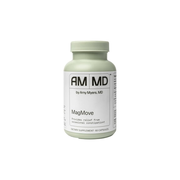 Amy Myers MD MagMove - Supports Healthy Bowel Movements - Magnesium Supplement for Gut Motility - With ACV, Artichoke & Ginger - 60 Capsules (30 Servings)